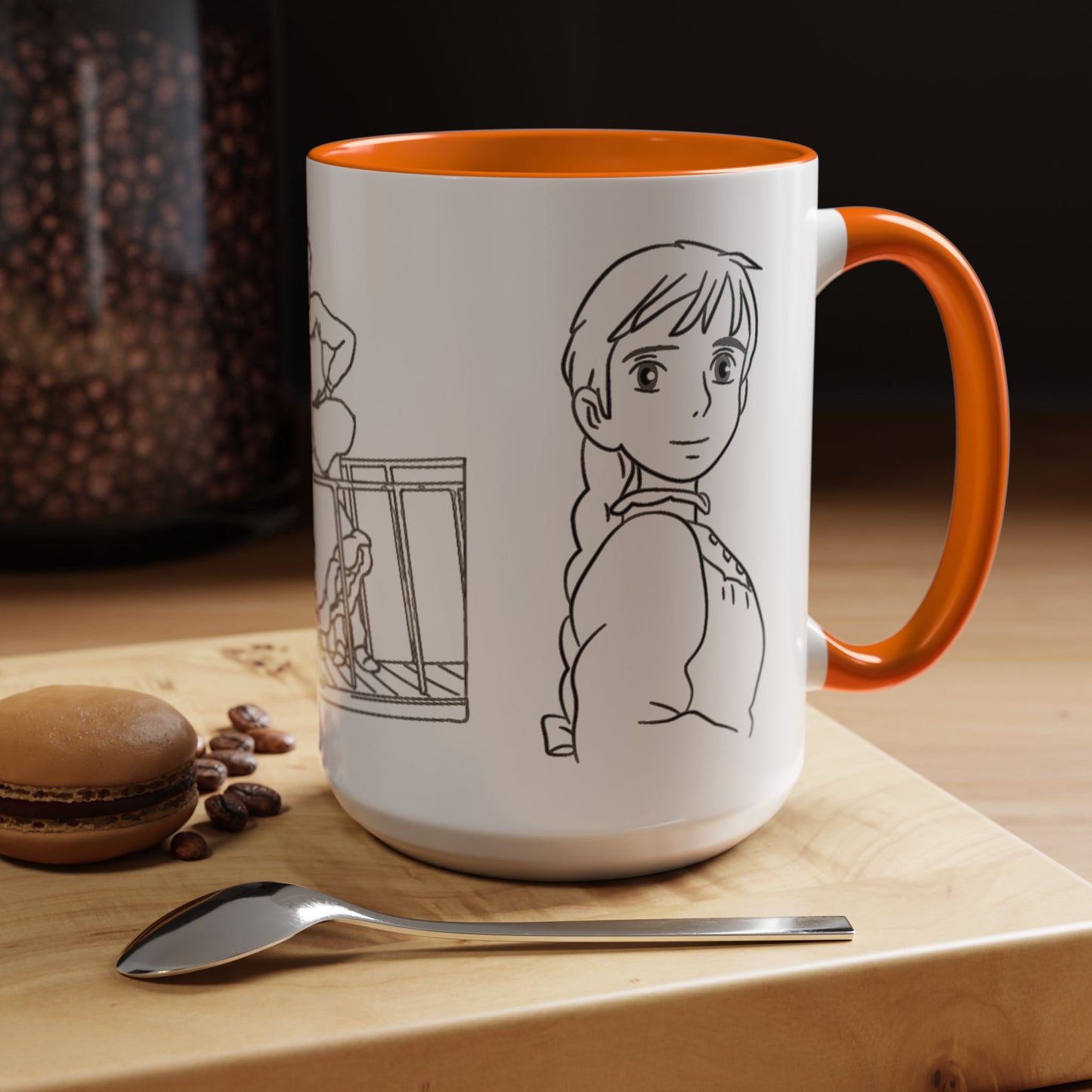 Sophie and Howl Accent Mug – Romantic Ghibli Color Handle Cup 11oz & 15oz – Howl’s Moving Castle Anime Love Gift