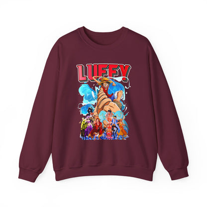 Luffy and Friends One Piece Sweatshirt – 100% Cotton Anime Crew Pullover