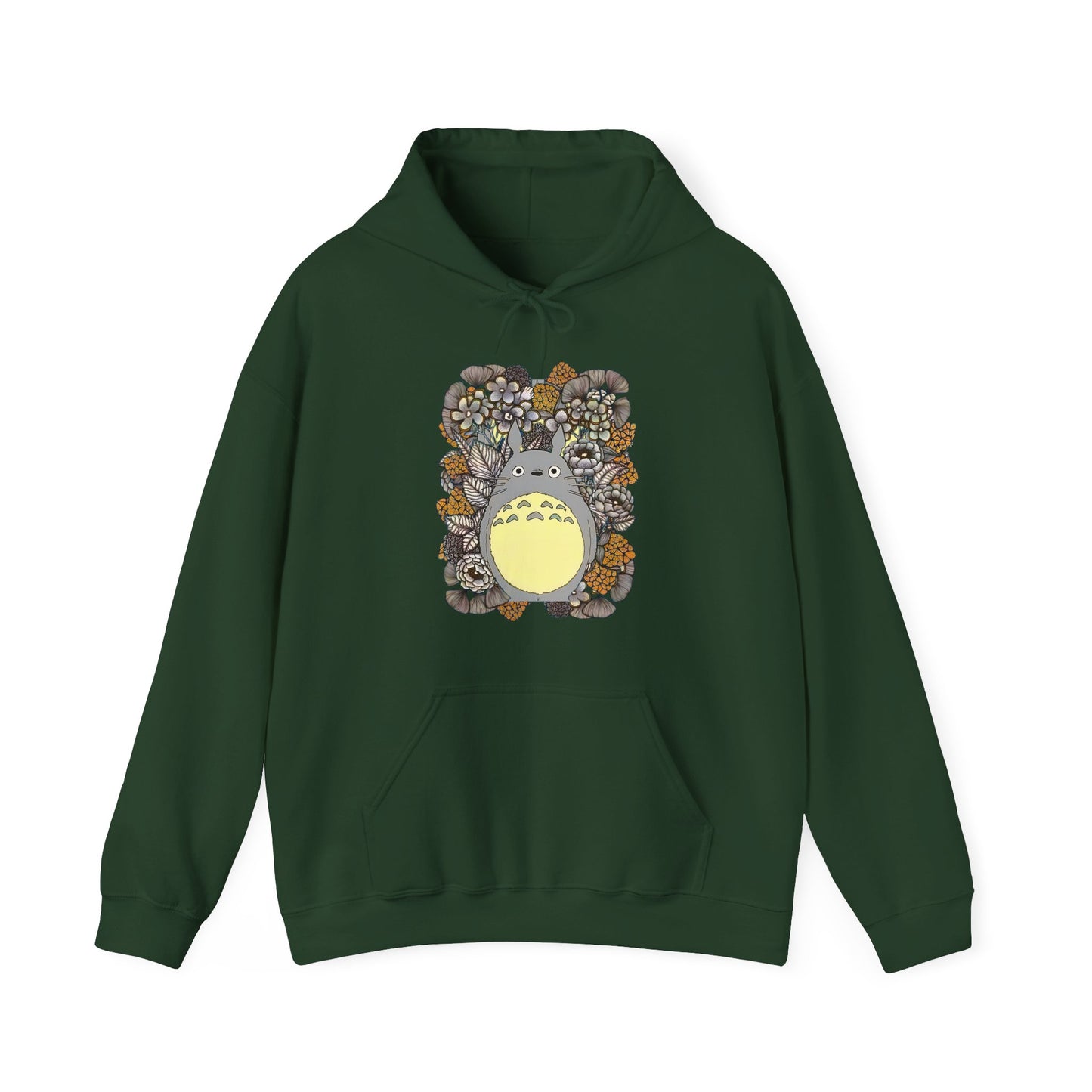 Totoro Plants Hoodie – 100% Cotton Studio Ghibli Hoodie with Totoro and Nature Design