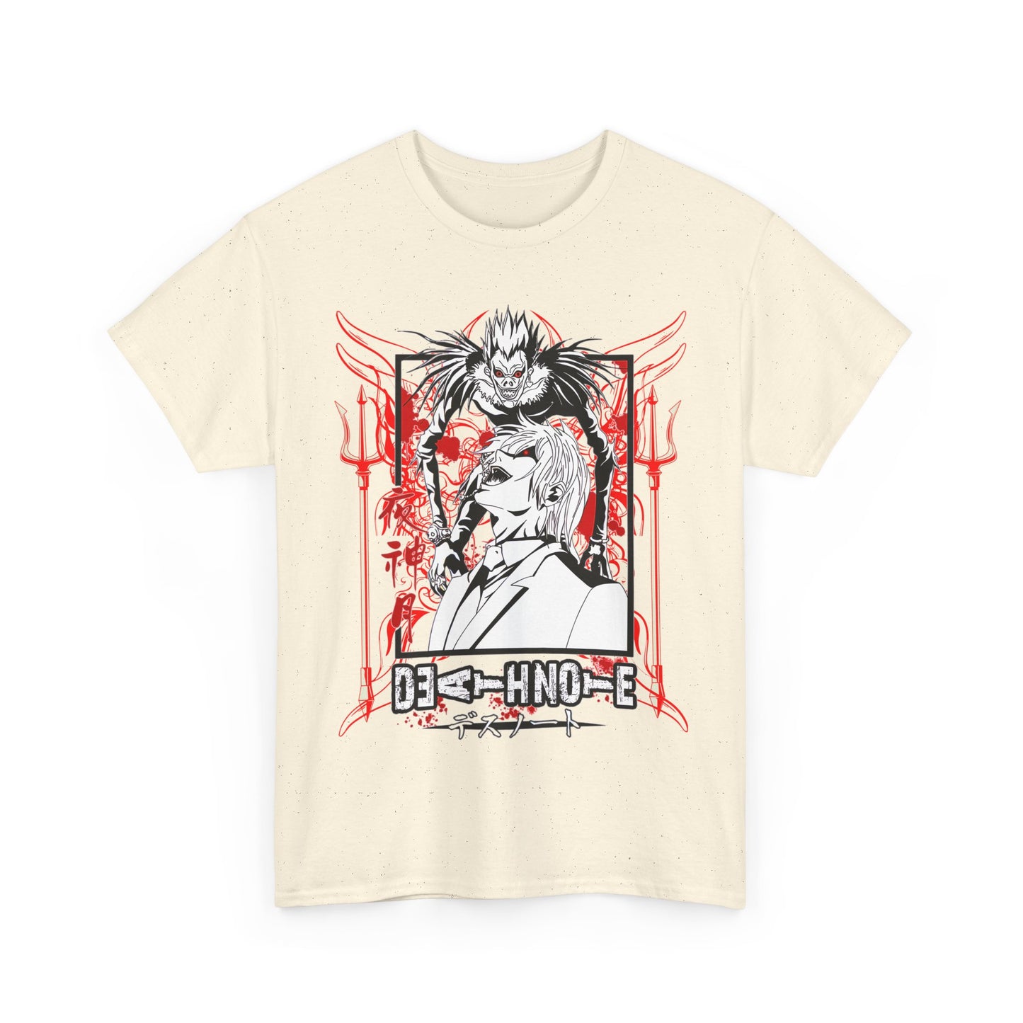 Death Note Anime T-Shirt – 100% Cotton Tee Featuring Light, L, and Ryuk