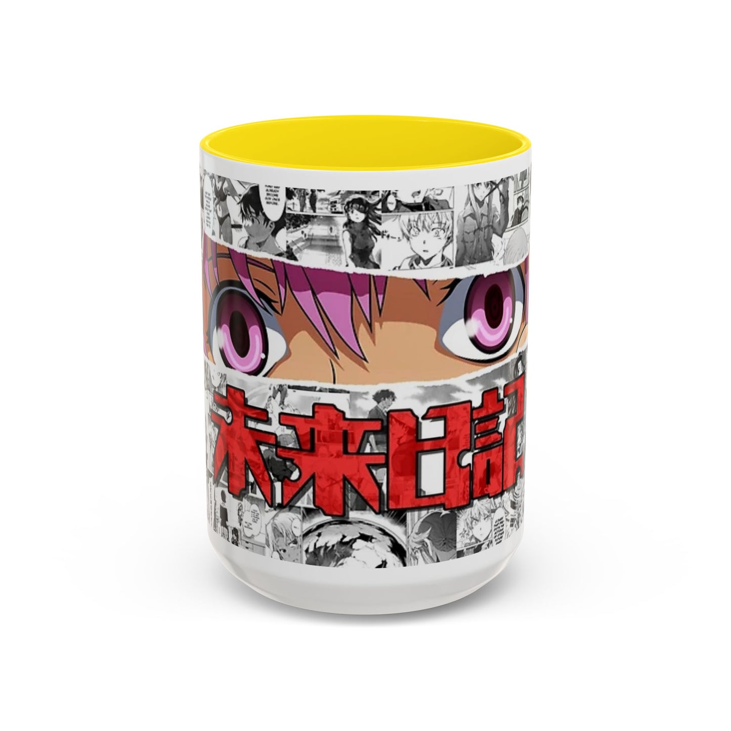 Yuno Gasai Accent Handle Mug – Future Diary Anime Cup – 11oz & 15oz Ceramic Gift for Yandere Fans