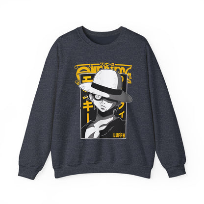 Luffy One Piece Sweatshirt – 100% Cotton Anime Pullover for Straw Hat Fans