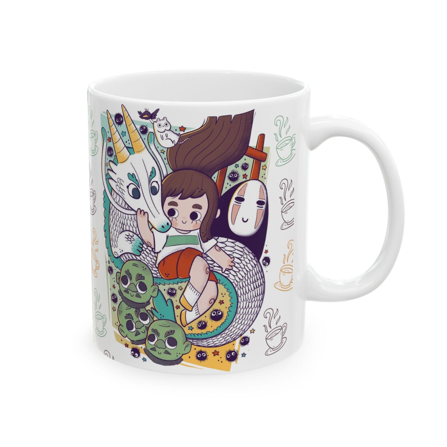 Spirited Away Mug – Studio Ghibli Coffee Cup 11oz & 15oz – Anime Gift Featuring Chihiro & Haku