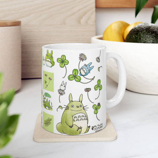 Totoro Green Mug – Studio Ghibli Ceramic Coffee Cup – 11oz & 15oz Gift for My Neighbor Totoro Fans