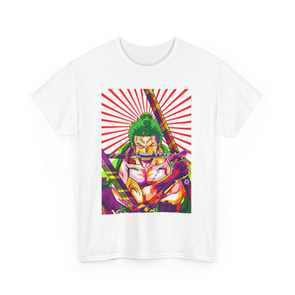 One Piece Zoro Style T-Shirt – 100% Cotton Anime Tee for Swordsman Fans