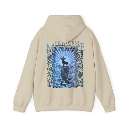 Mononoke Princess Forest Spirit Back Print Hoodie – 100% Cotton Studio Ghibli Anime Sweatshirt