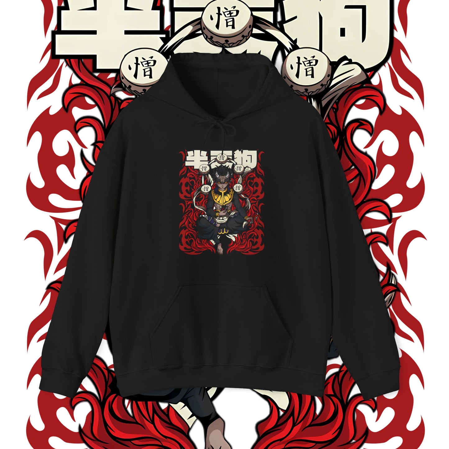 Hantengu Demon Slayer Moon Hoodie | 100% Cotton Anime Streetwear