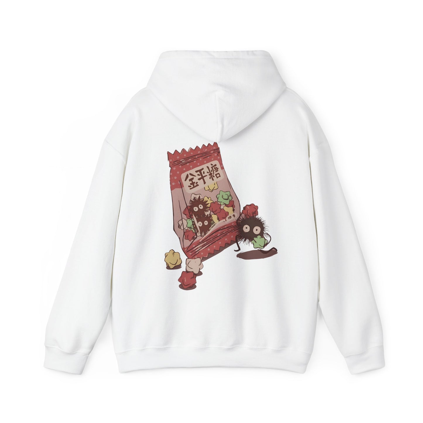 Soot Sprites Candy Back Print Hoodie – 100% Cotton Studio Ghibli Inspired Anime Hoodie