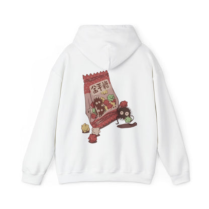 Soot Sprites Candy Back Print Hoodie – 100% Cotton Studio Ghibli Inspired Anime Hoodie