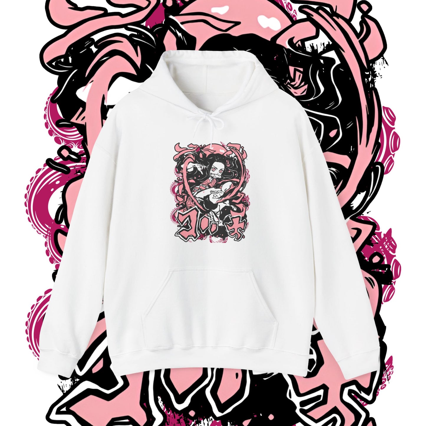 Nezuko Kamado Waifu Hoodie | Demon Slayer Art | 100% Cotton Anime Hoodie