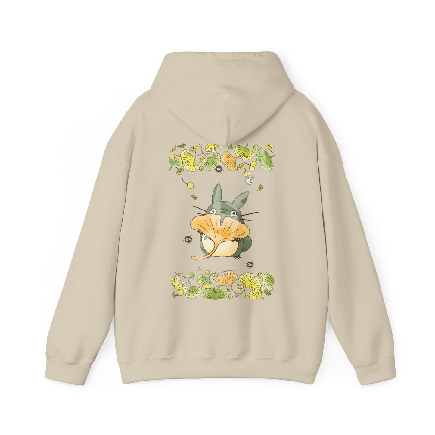 Totoro Flowers Dream Back Print Hoodie – 100% Cotton Gildan 18500 | Studio Ghibli Anime Hoodie