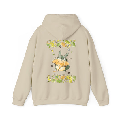 Totoro Flowers Dream Back Print Hoodie – 100% Cotton Gildan 18500 | Studio Ghibli Anime Hoodie