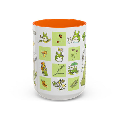 Totoro Green Accent Mug – Studio Ghibli Color Handle Coffee Cup – 11oz & 15oz Ceramic Gift for Anime Fans