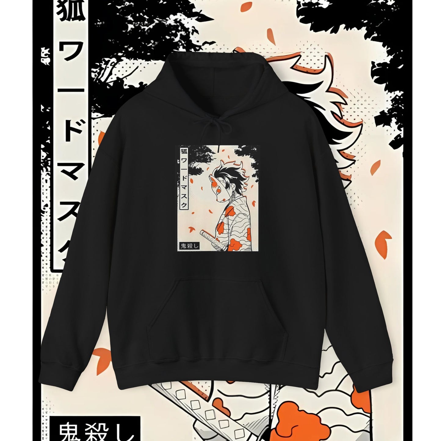 Tanjiro Kamado Mask Warrior Hoodie | 100% Cotton Demon Slayer Anime Hoodie
