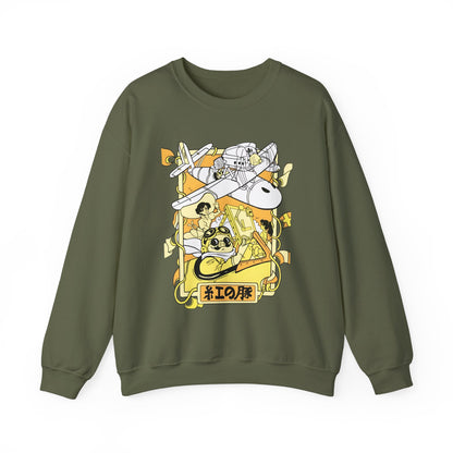 Porco Rosso Sweatshirt – 100% Cotton Studio Ghibli Vintage Anime Pullover