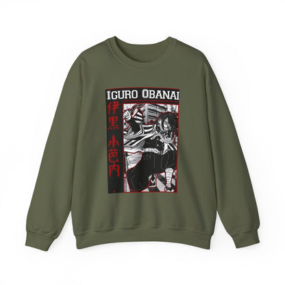 Iguro Obanai Demon Slayer Sweatshirt – 100% Cotton Anime Pullover Featuring the Serpent Hashira