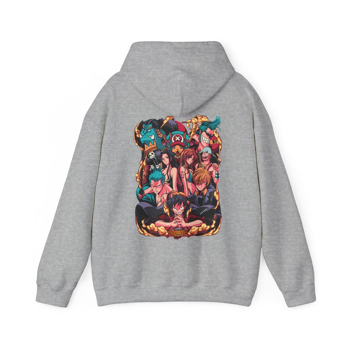 One Piece Characters Back Print Hoodie – 100% Cotton Anime Hoodie Featuring Straw Hat Crew