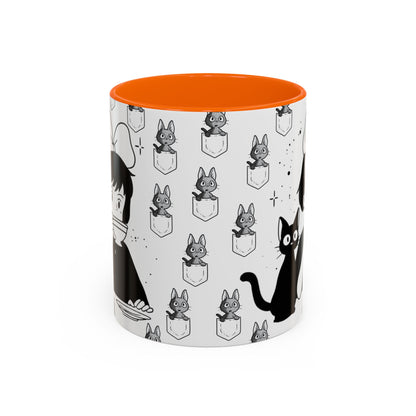 Kiki's Delivery Service Coffee Mug – Studio Ghibli Accent Handle Cup – 11oz & 15oz Anime Gift