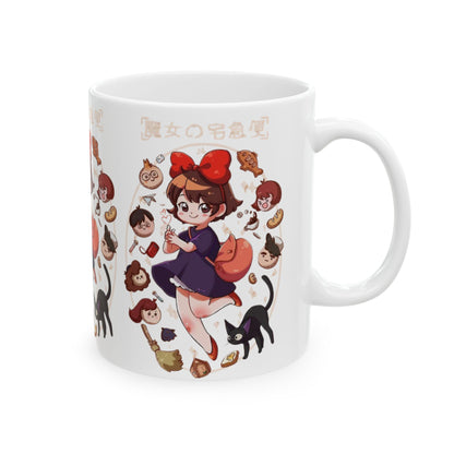 Kiki’s Delivery Service Stained Glass Mug – Ghibli Inspired Coffee Cup 11oz & 15oz – Magical Anime Gift