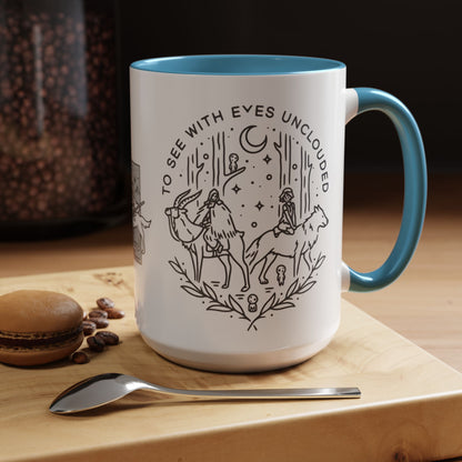 Princess Mononoke Art Accent Mug – Studio Ghibli Coffee Cup with Colored Handle – 11oz & 15oz Ceramic Anime Gift