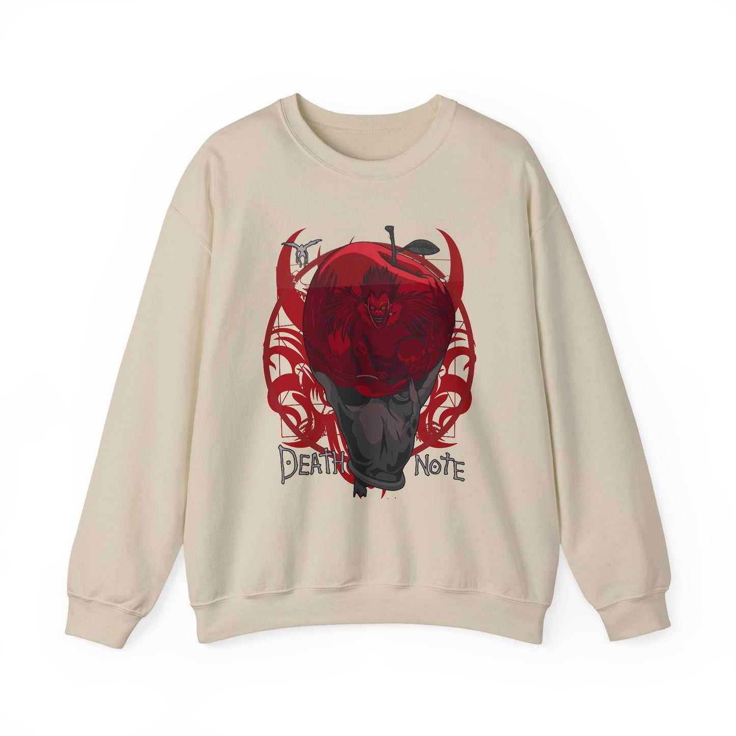 Death Note Apple Sweatshirt – 100% Cotton Anime Pullover Featuring Ryuk’s Red Apple