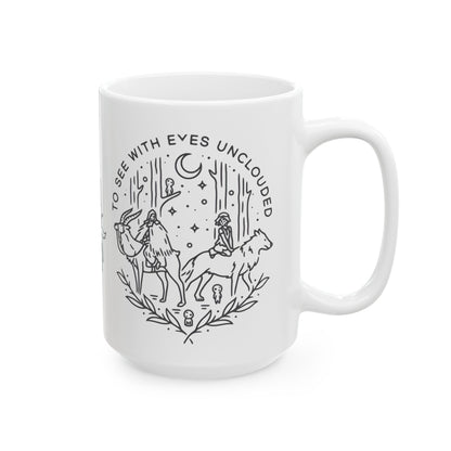 Princess Mononoke Art Mug – Studio Ghibli Ceramic Coffee Cup – 11oz & 15oz Anime Gift for Ghibli Fans