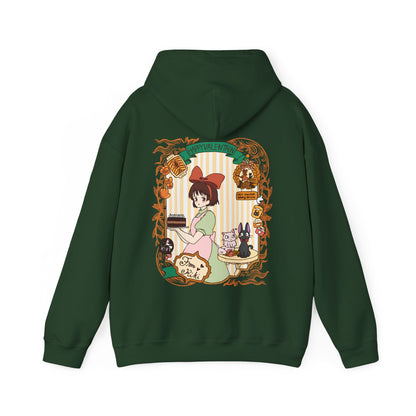 Kiki Happy Back Print Hoodie – 100% Cotton Studio Ghibli Kiki’s Delivery Service Hoodie for Anime Fans