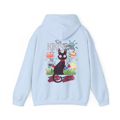Jiji Collage Back Print Hoodie – 100% Cotton Studio Ghibli Kiki’s Delivery Service Cat Hoodie