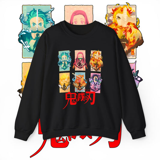 Demon Slayer Characters Art Sweatshirt | 100% Cotton Anime Pullover