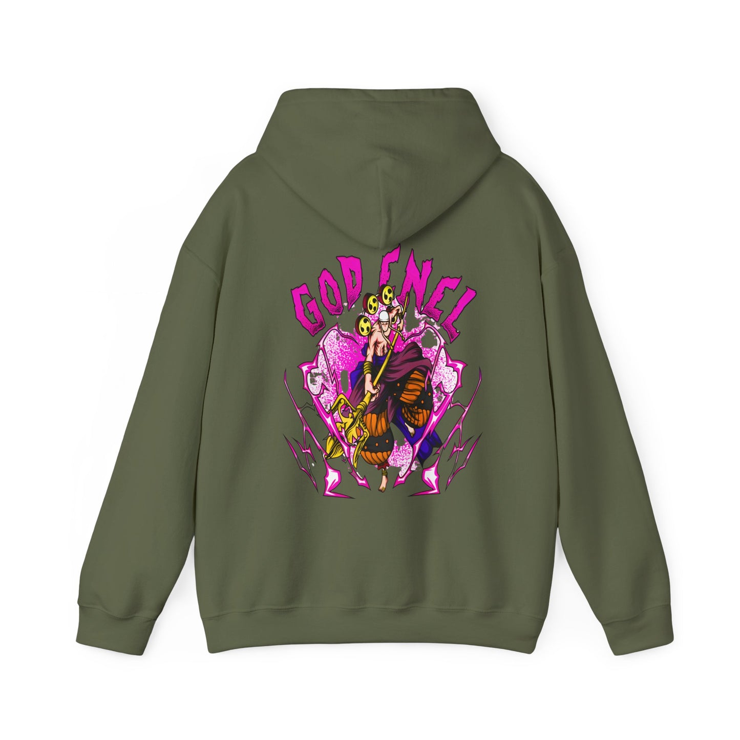 God Enel One Piece Back Print Hoodie – 100% Cotton Anime Hoodie with Thunder God Design