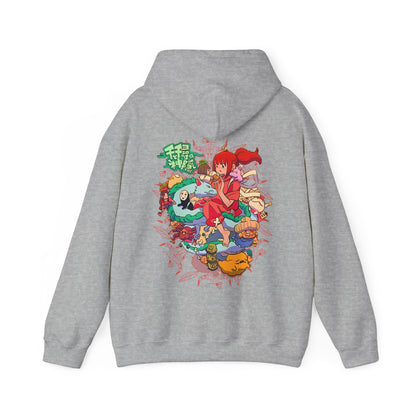 Spirited Away Characters Collage Hoodie with Back Print – 100% Cotton Studio Ghibli Anime Sweatshirt