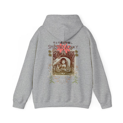 Spirited Away Philately Back Print Hoodie – 100% Cotton Anime Hoodie with Stamp-Inspired Design