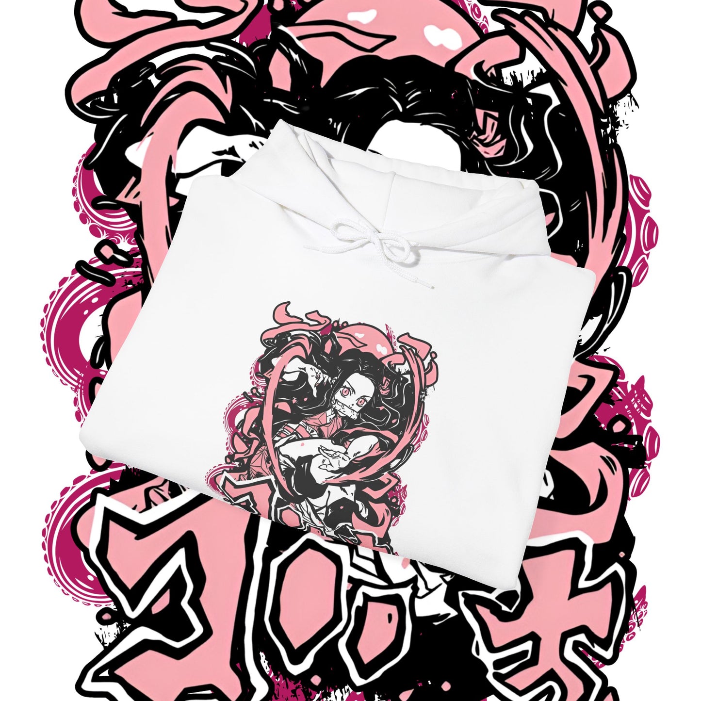 Nezuko Kamado Waifu Hoodie | Demon Slayer Art | 100% Cotton Anime Hoodie