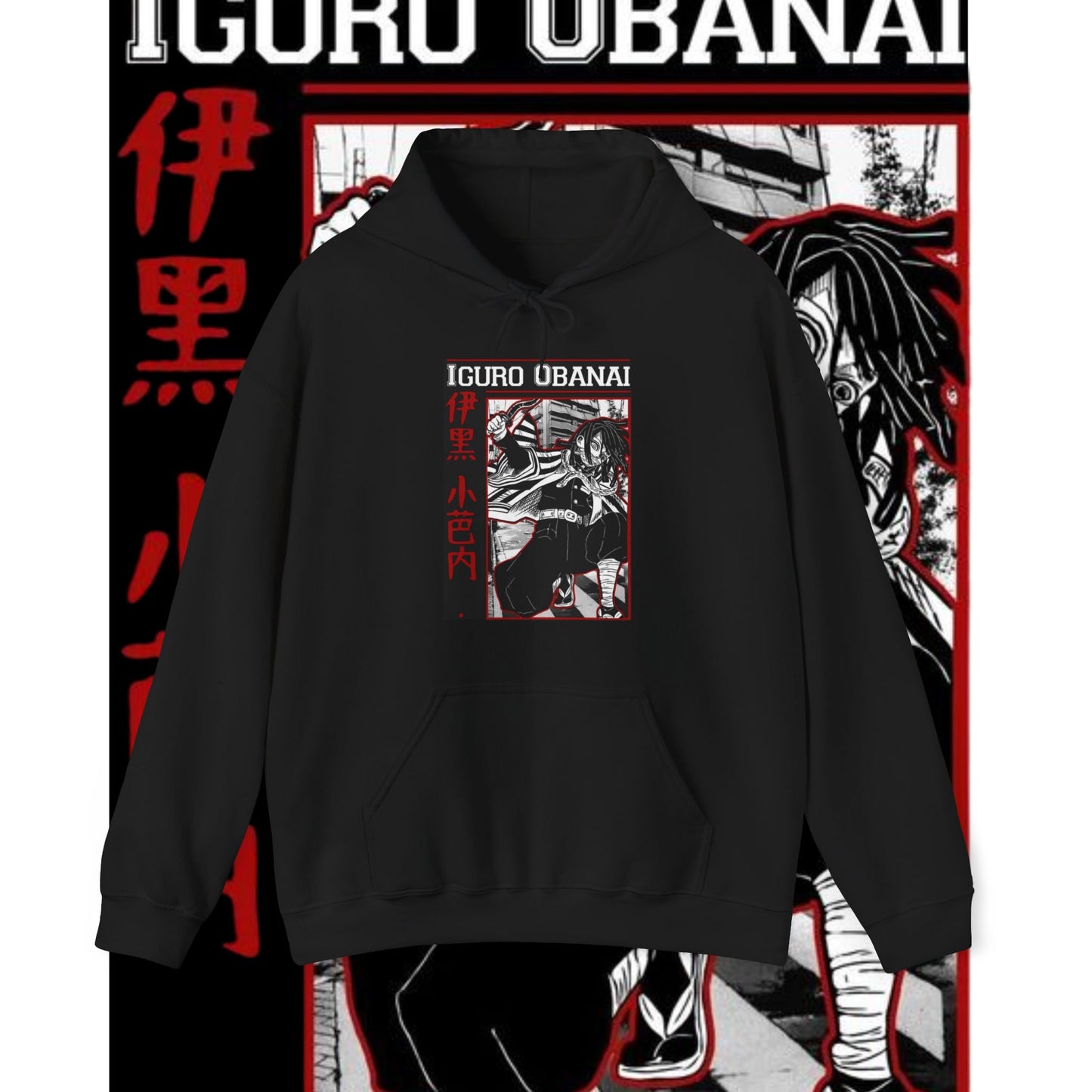Iguro Obanai Hoodie | Demon Slayer Serpent Hashira | 100% Cotton Anime Hoodie