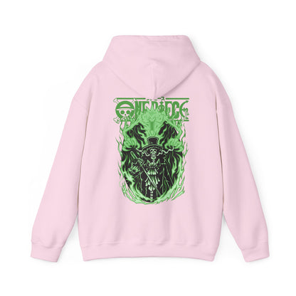 Brook One Piece Hoodie with Back Print – 100% Cotton Anime Pullover for Soul King Fans