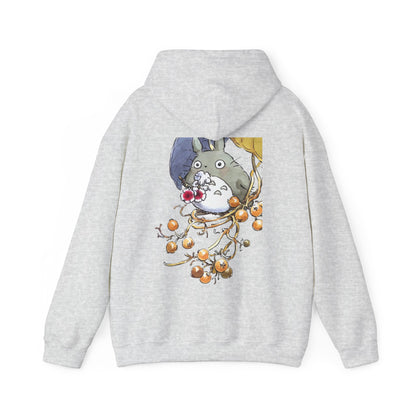 My Neighbor Totoro with Flowers Back Print Hoodie – 100% Cotton Studio Ghibli Floral Hoodie