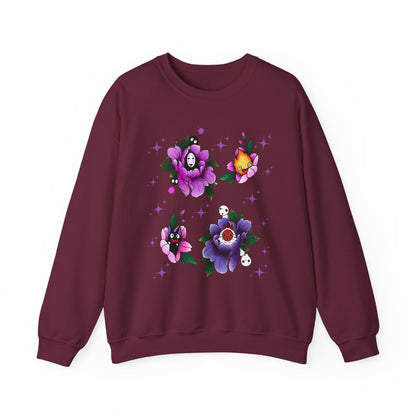 Flowers Studio Ghibli Sweatshirt – 100% Cotton Floral Anime Pullover for Ghibli Fans