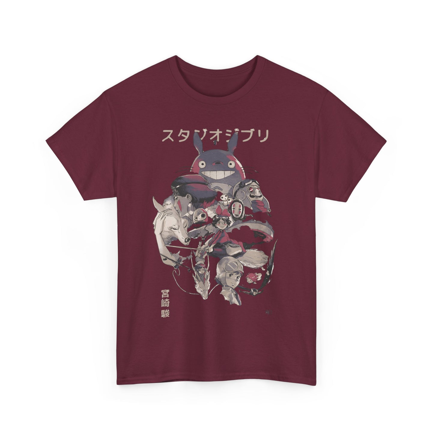 Studio Ghibli Characters T-Shirt 100% Cotton | Anime Canvas Art Tee