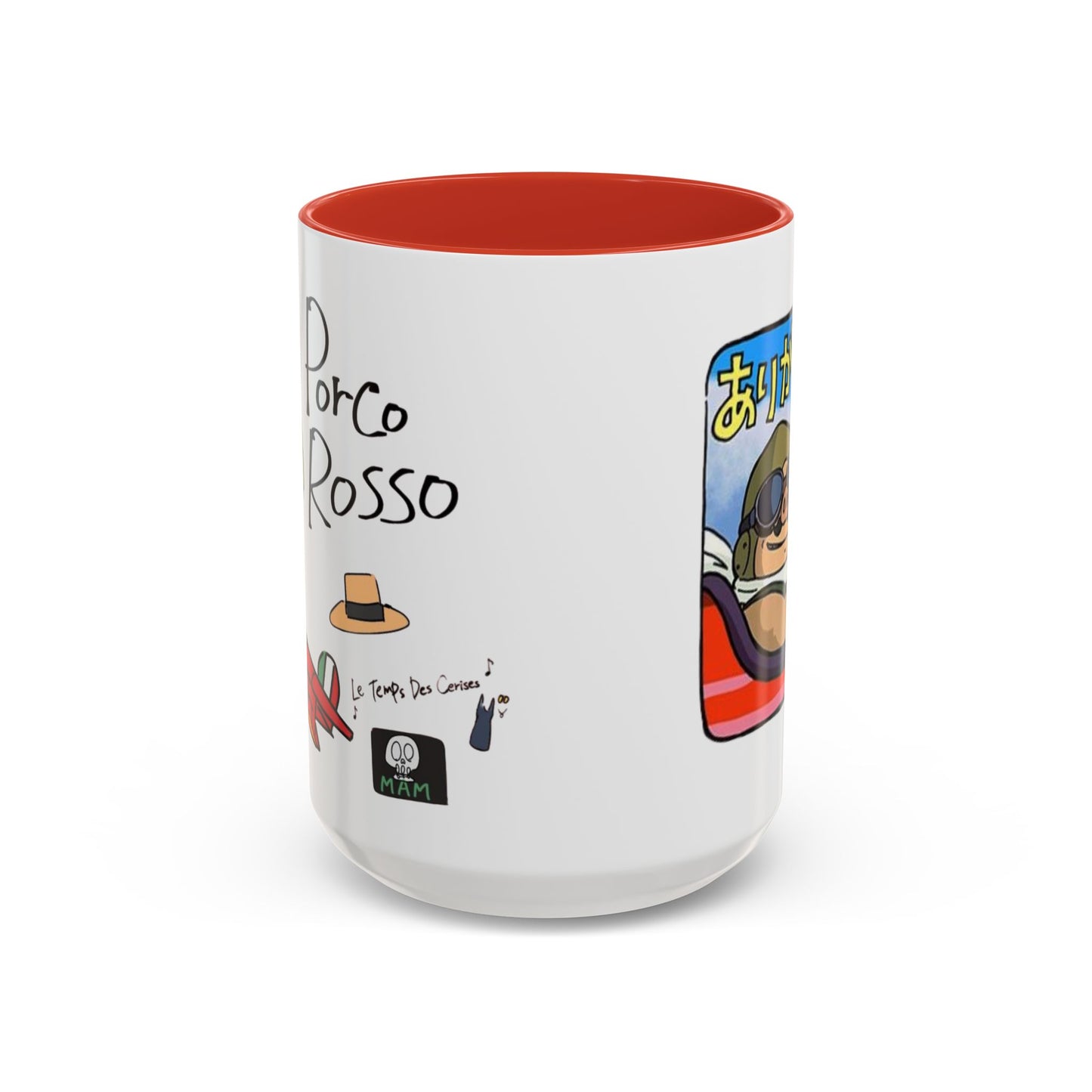 Porco Rosso Tribute Accent Mug – Studio Ghibli Anime Coffee Cup – 11oz & 15oz Ceramic Gift
