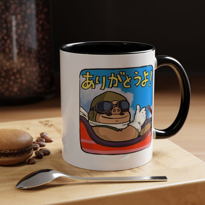 Porco Rosso Tribute Accent Mug – Studio Ghibli Anime Coffee Cup – 11oz & 15oz Ceramic Gift