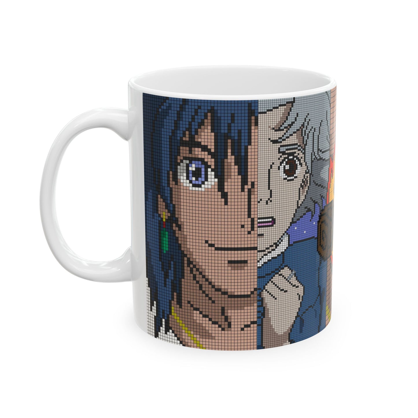 Howl's Moving Castle Pixel Art Mug – Studio Ghibli Coffee Cup 11oz & 15oz – Retro Anime Gift for Fans