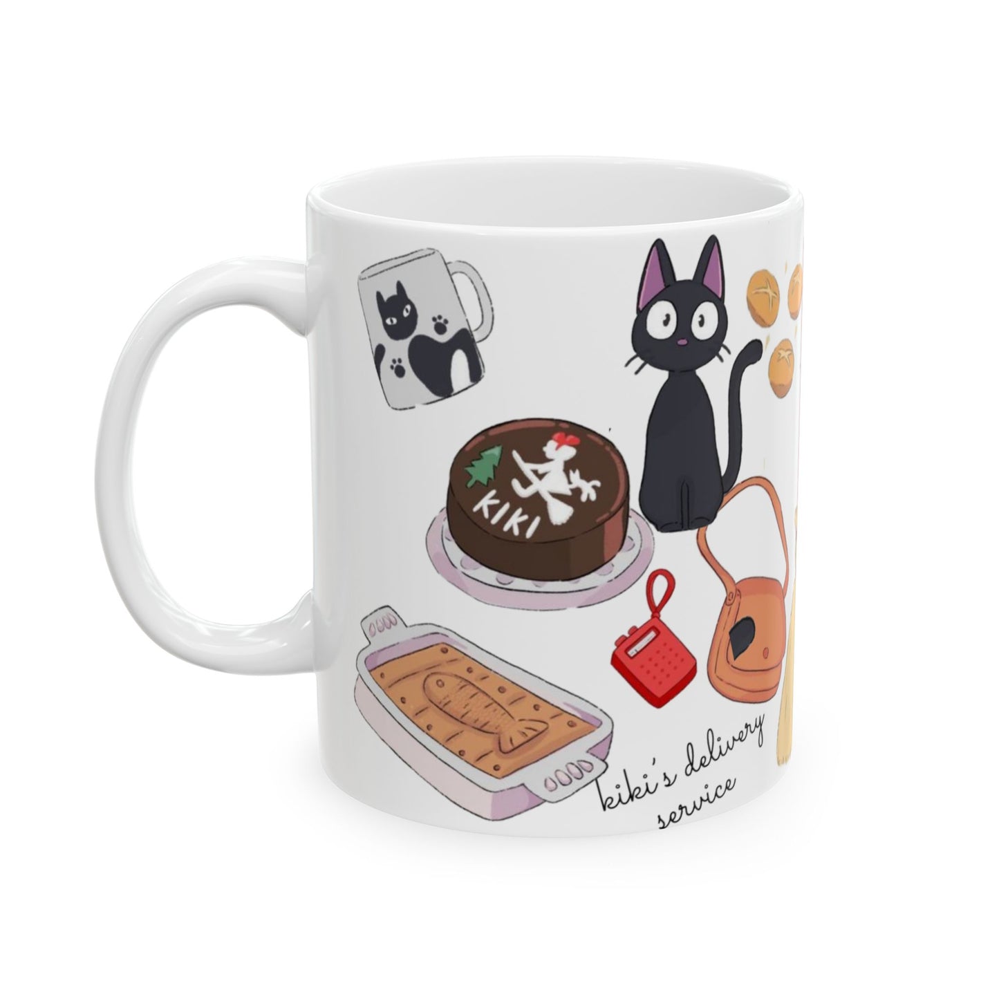 Jiji Funny Mug – Kiki’s Delivery Service Coffee Cup 11oz & 15oz – Cute & Humorous Ghibli Cat Anime Gift