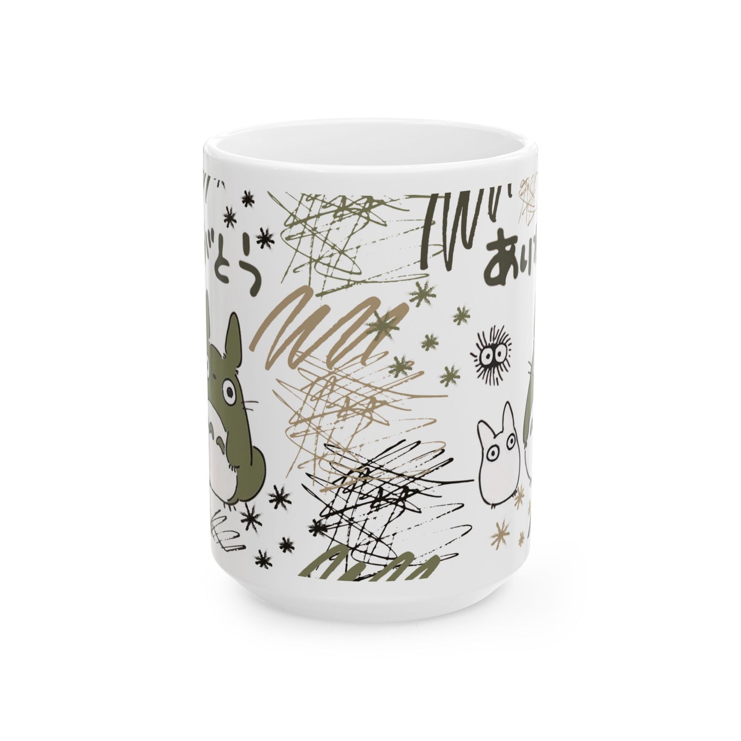 Totoro Sketch Mug – Studio Ghibli Inspired Coffee Cup – 11oz & 15oz Cute Anime Mug for Fans and Collectors