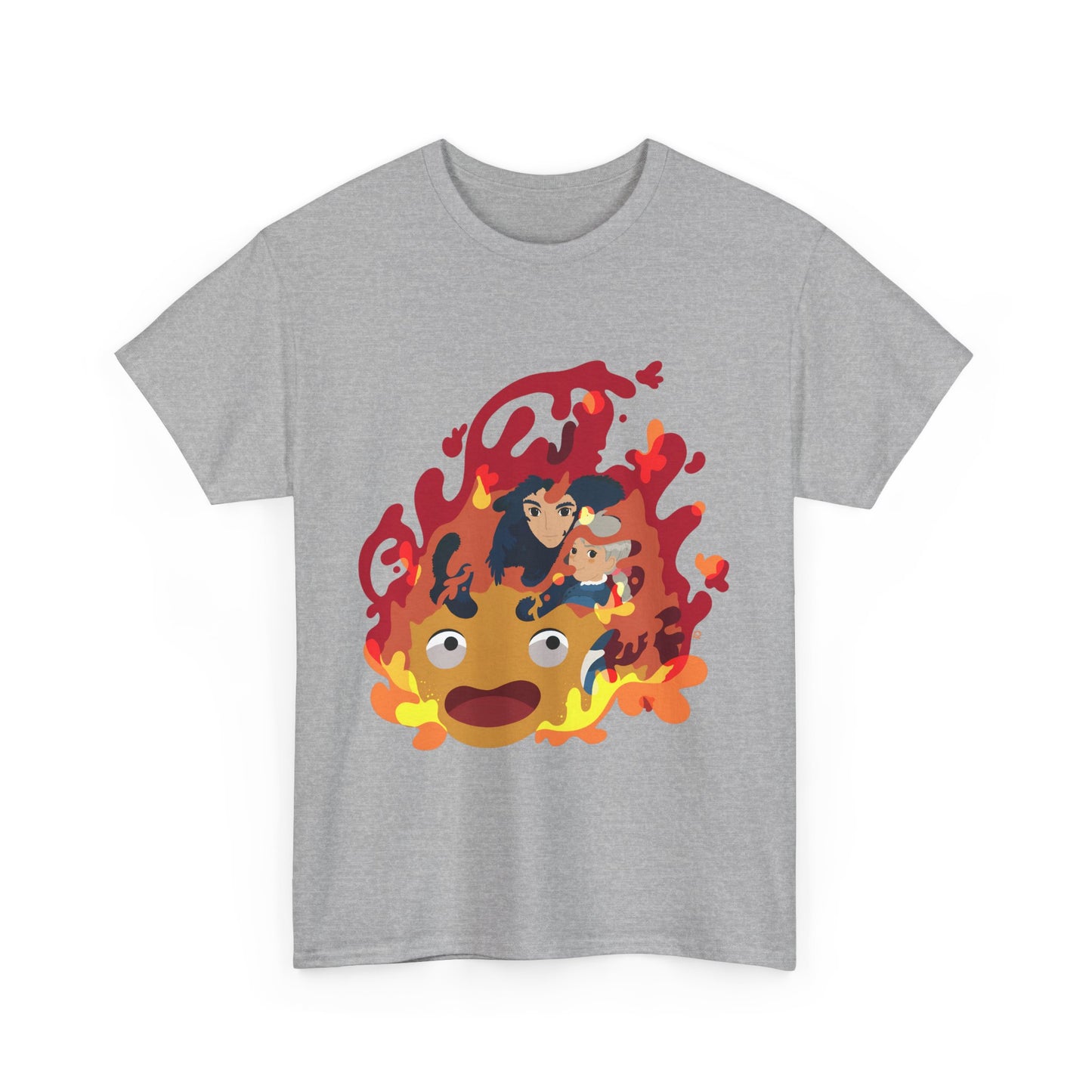 Calcifer Collage T-Shirt 100% Cotton | Howl’s Moving Castle Ghibli Tee