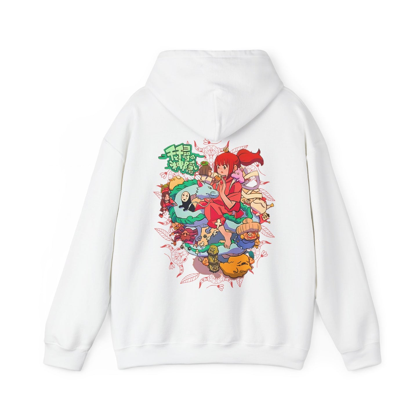 Spirited Away Characters Collage Hoodie with Back Print – 100% Cotton Studio Ghibli Anime Sweatshirt
