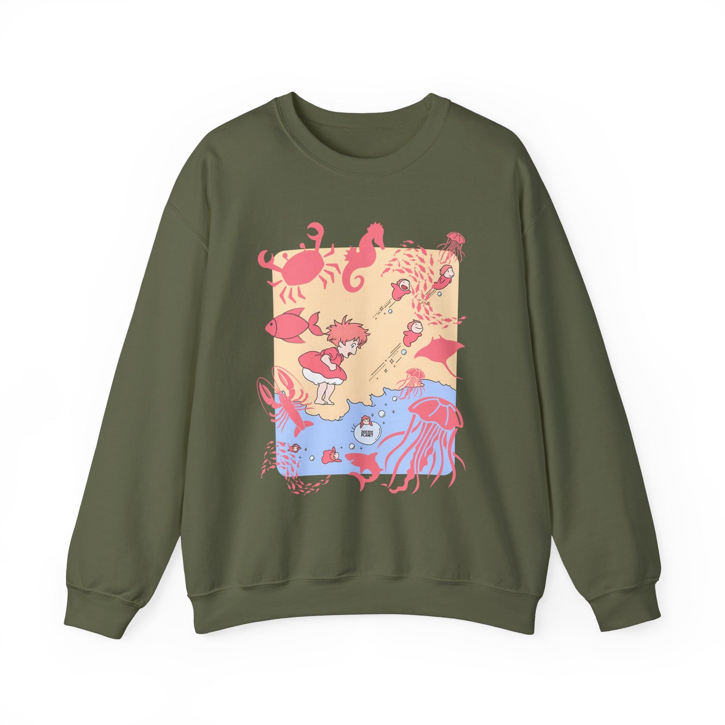 Ponyo Sea World Sweatshirt – 100% Cotton Studio Ghibli Ocean Anime Pullover
