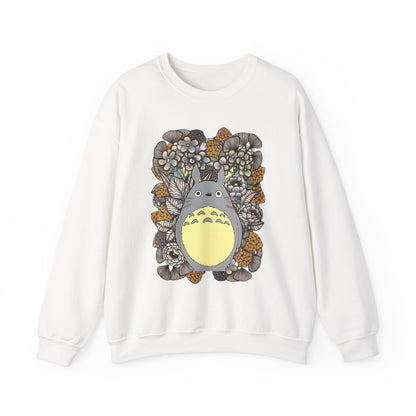 Totoro Plants Sweatshirt – 100% Cotton Studio Ghibli Pullover with Totoro and Nature Design