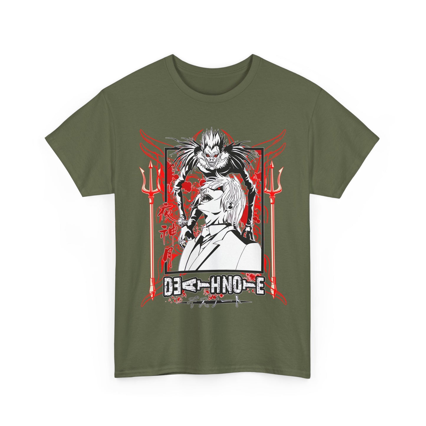 Death Note Anime T-Shirt – 100% Cotton Tee Featuring Light, L, and Ryuk