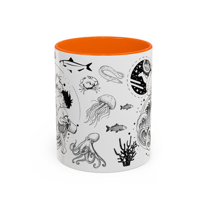 Ponyo World Sea Accent Mug – Studio Ghibli Color Handle Cup 11oz & 15oz – Ocean Anime Coffee Gift