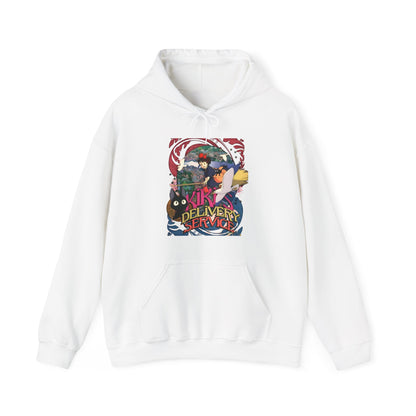 Kiki's Delivery Service Art Hoodie – 100% Cotton Studio Ghibli Anime Pullover for Fans